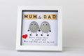 Mum & Dad – Pebble Art – 6×6 Box Frame