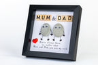 Mum & Dad – Pebble Art – 6×6 Box Frame