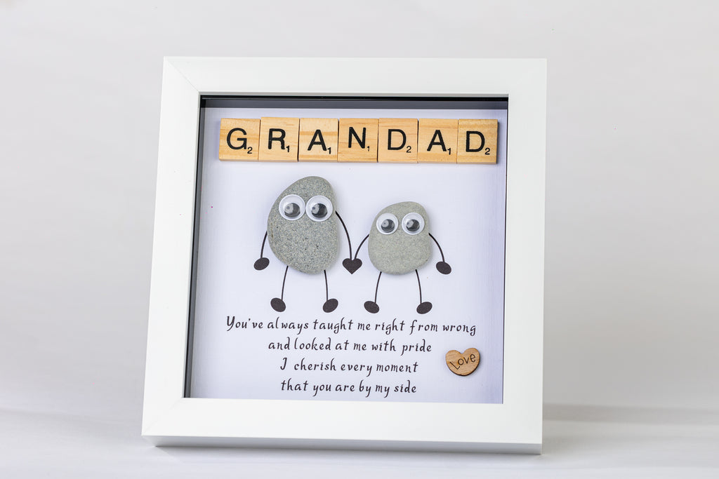Grandad – Pebble Art – 6×6 Box Frame