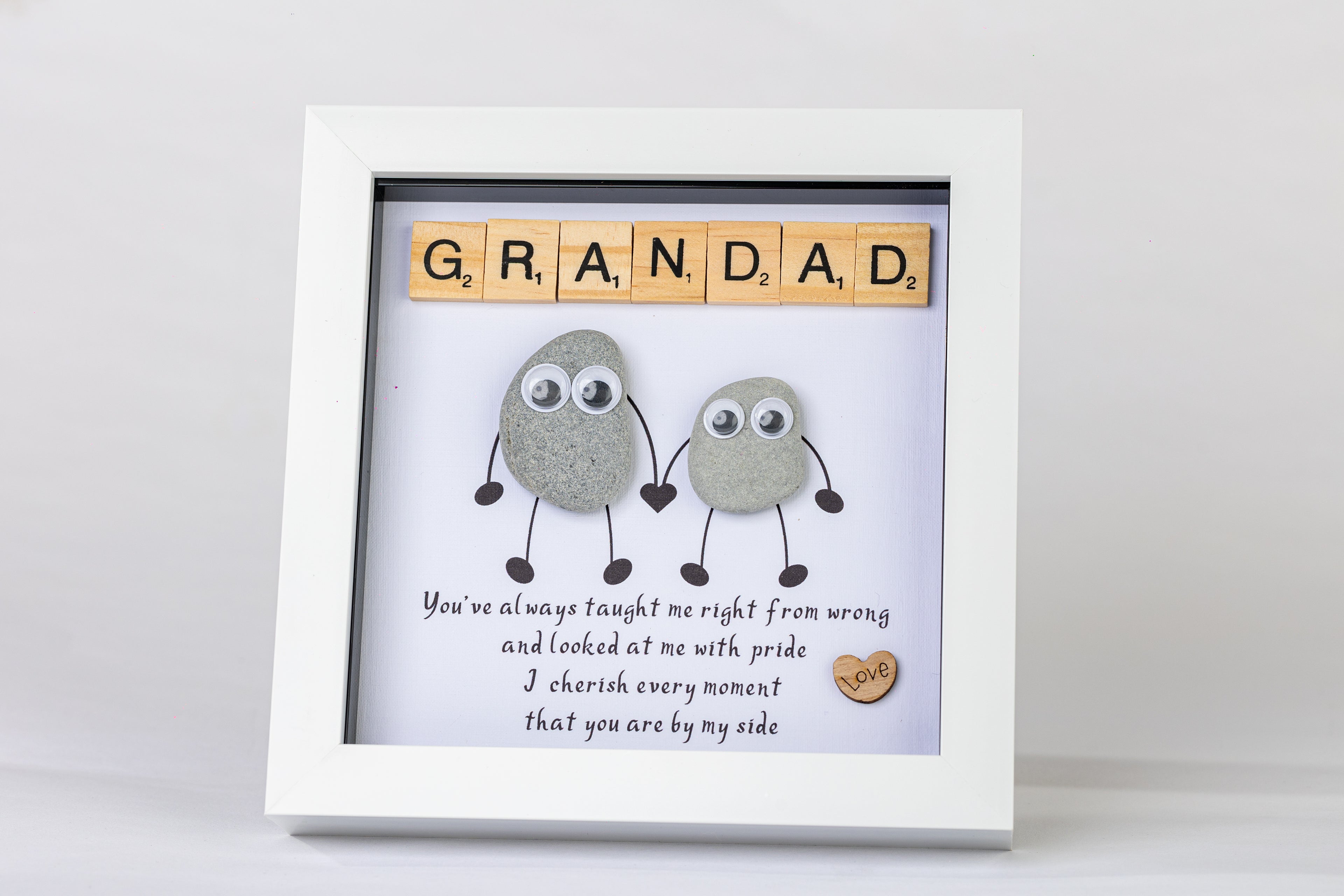Grandad – Pebble Art – 6×6 Box Frame