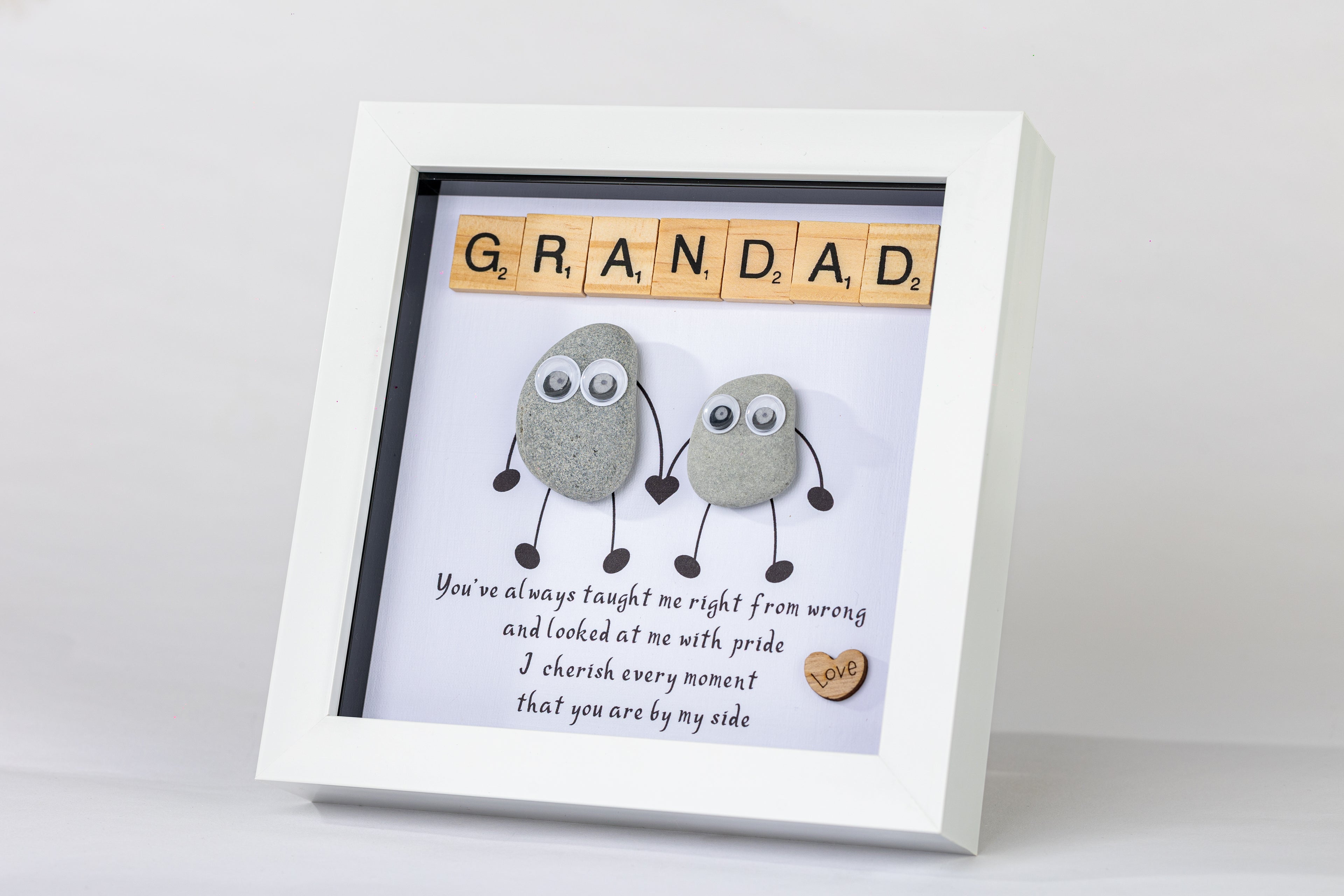 Grandad – Pebble Art – 6×6 Box Frame