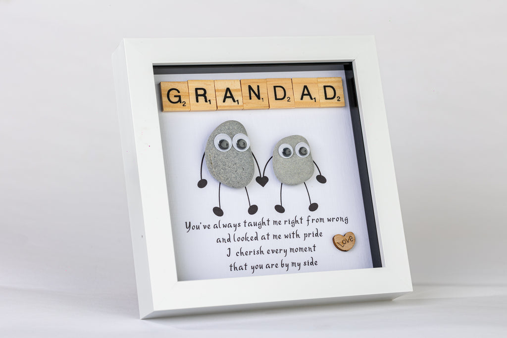 Grandad – Pebble Art – 6×6 Box Frame