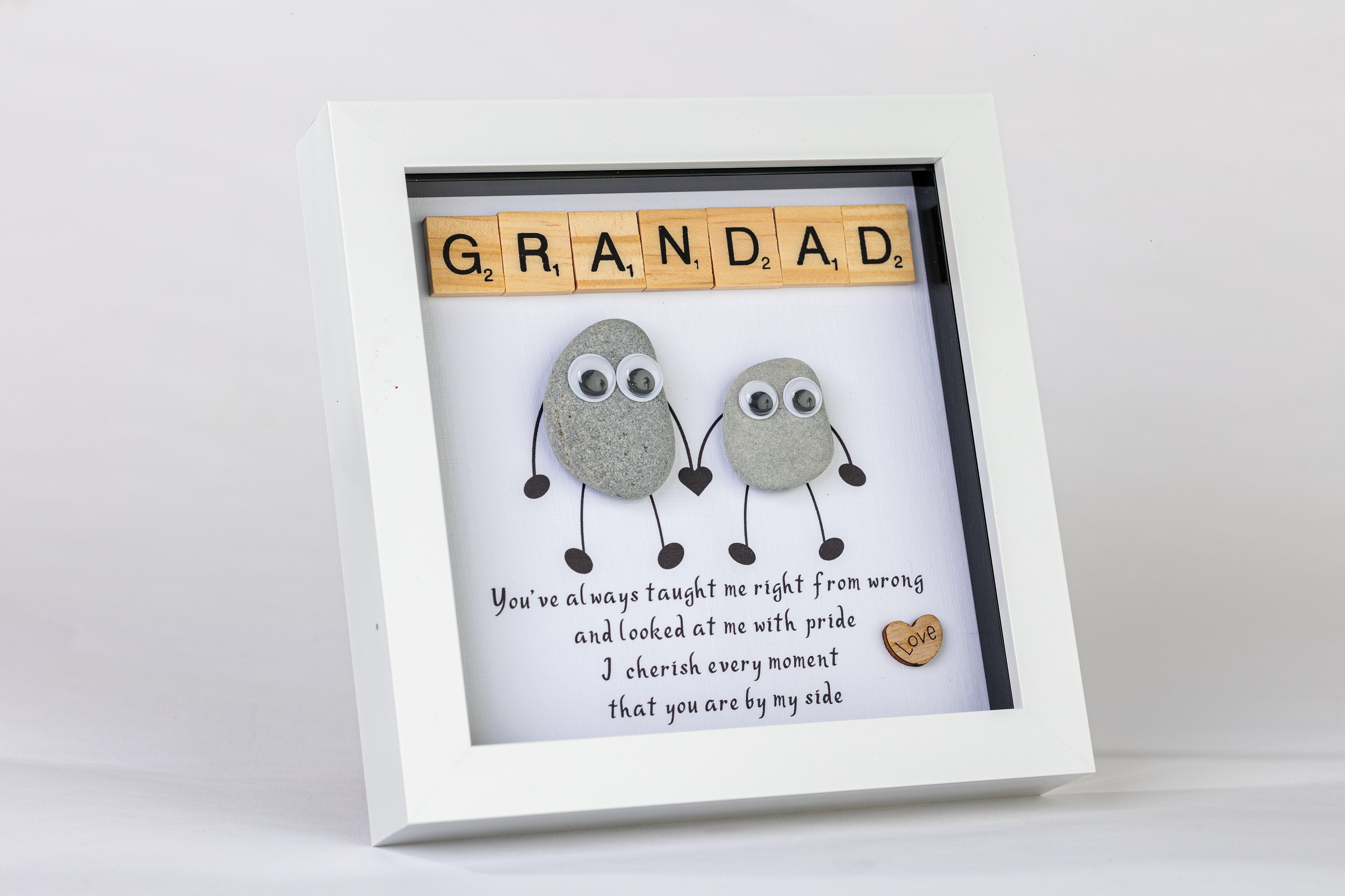 Grandad – Pebble Art – 6×6 Box Frame