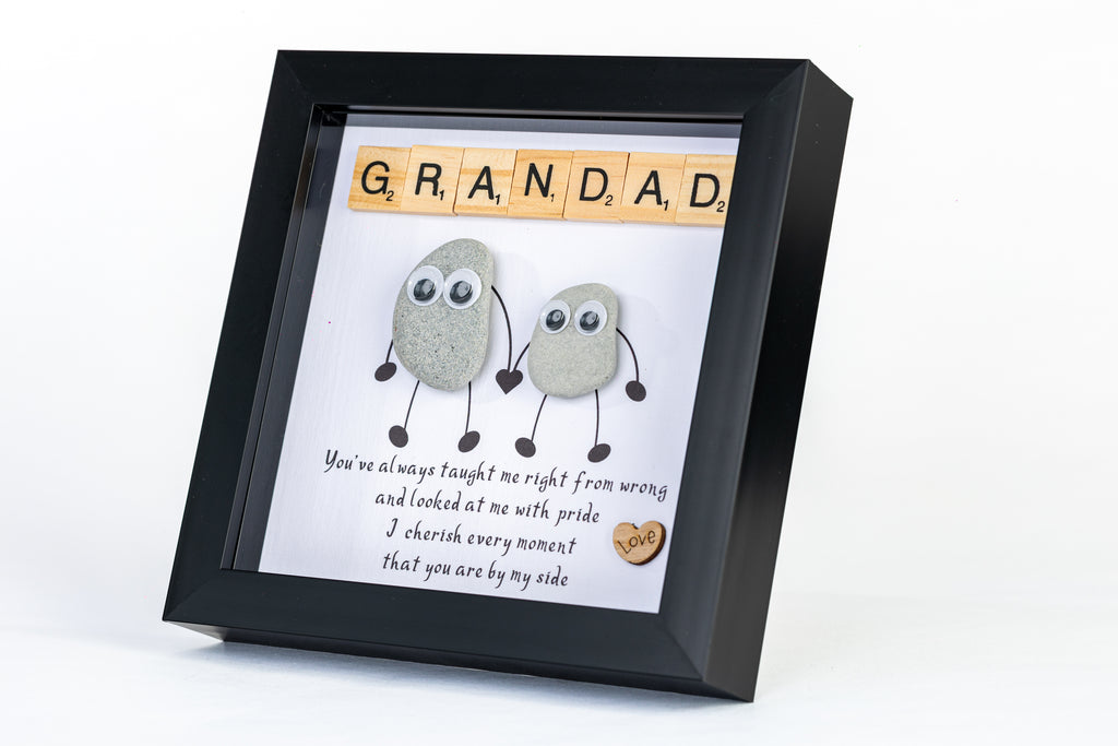 Grandad – Pebble Art – 6×6 Box Frame