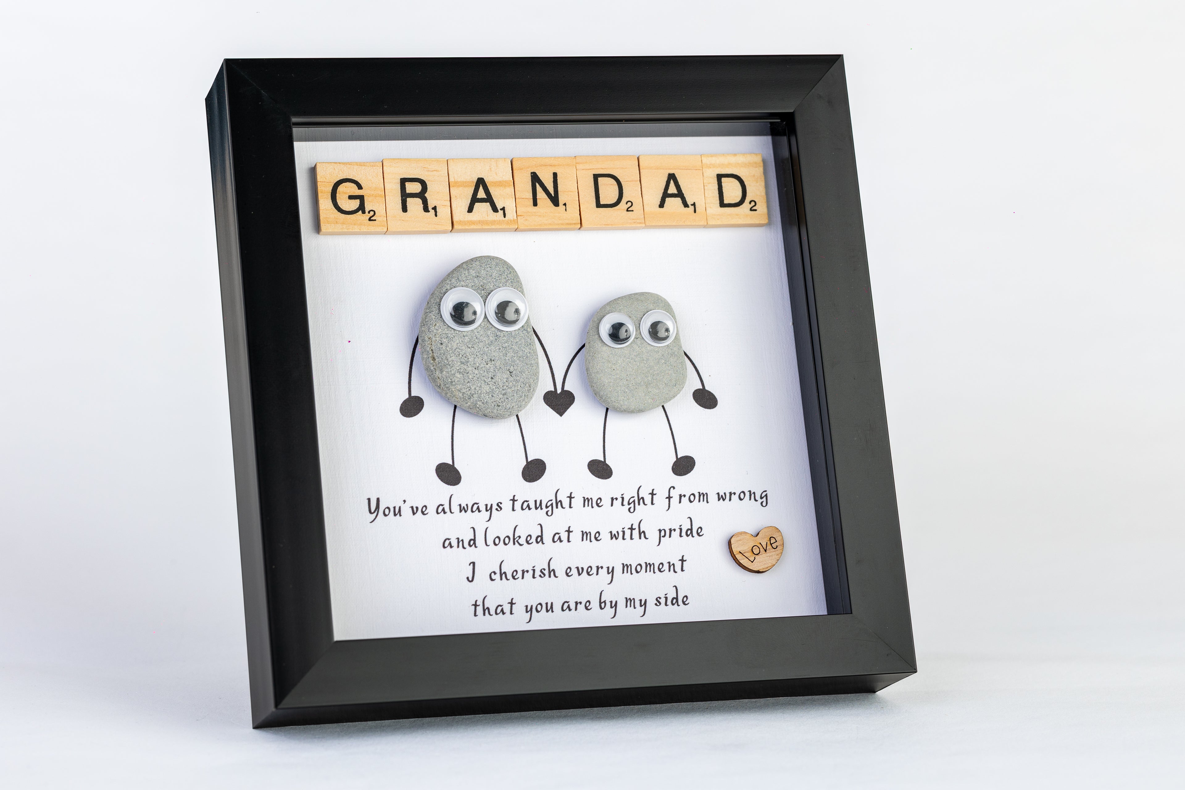 Grandad – Pebble Art – 6×6 Box Frame