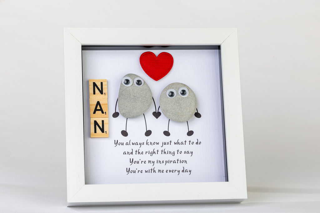 Nan – Pebble Art – 6×6 Box Frame
