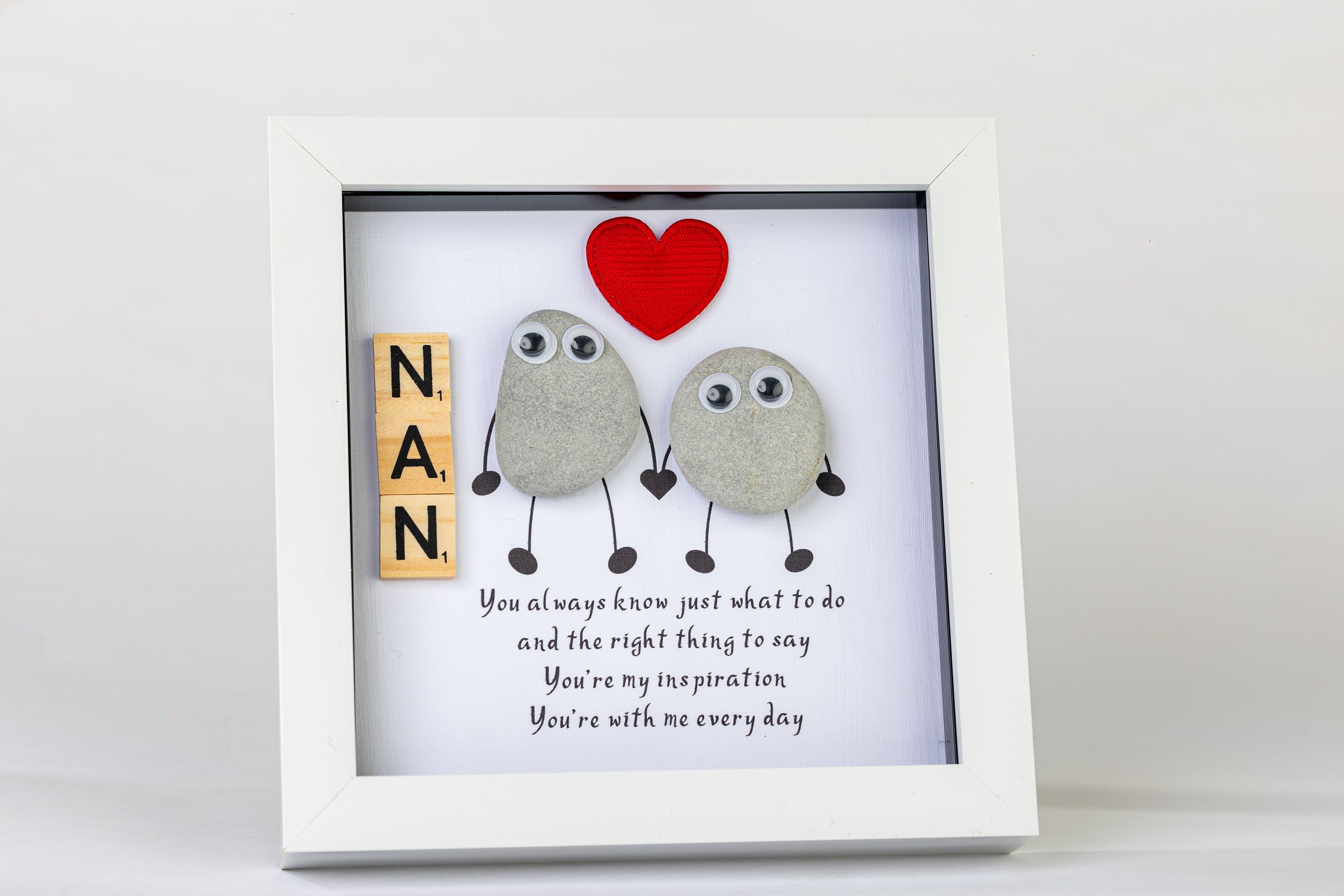 Nan – Pebble Art – 6×6 Box Frame