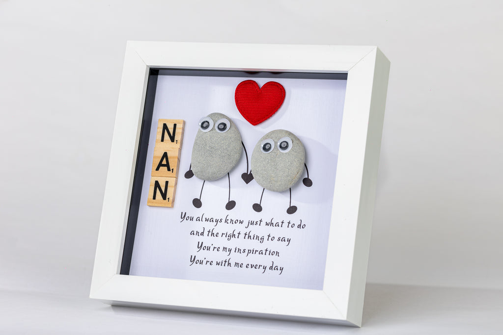 Nan – Pebble Art – 6×6 Box Frame