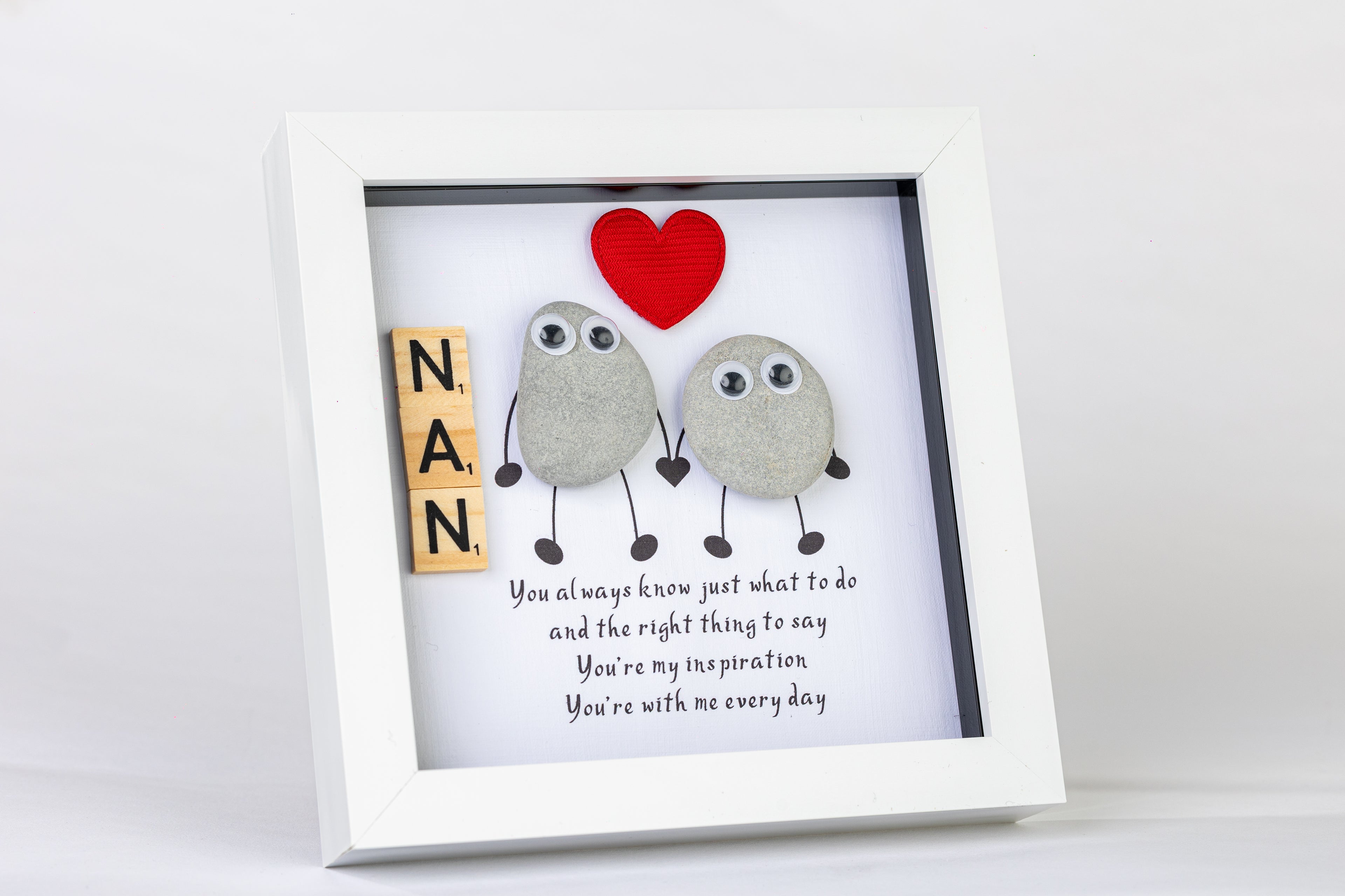 Nan – Pebble Art – 6×6 Box Frame