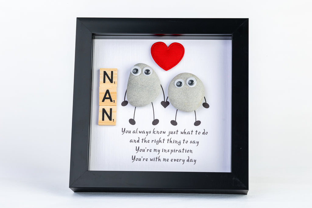 Nan – Pebble Art – 6×6 Box Frame