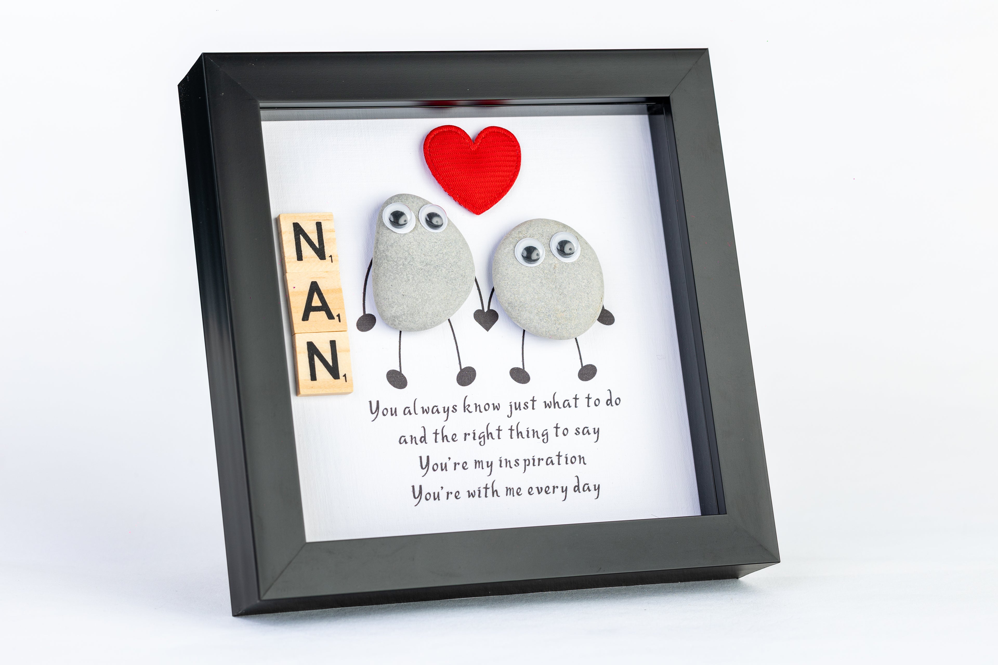 Nan – Pebble Art – 6×6 Box Frame