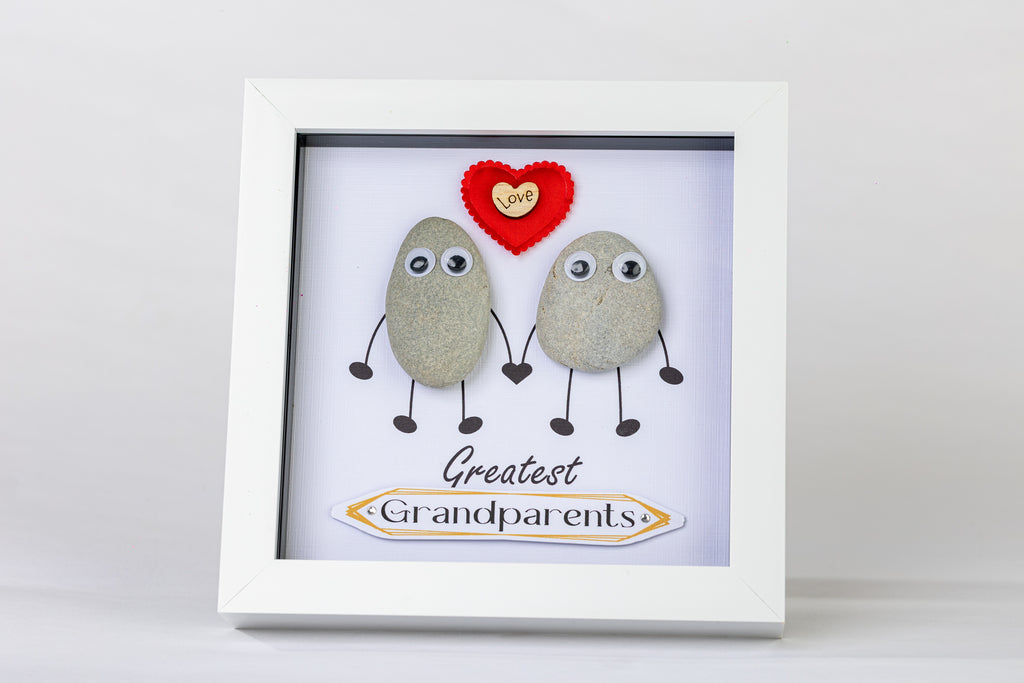 Greatest Grandparents – Pebble Art – 6×6 Box Frame