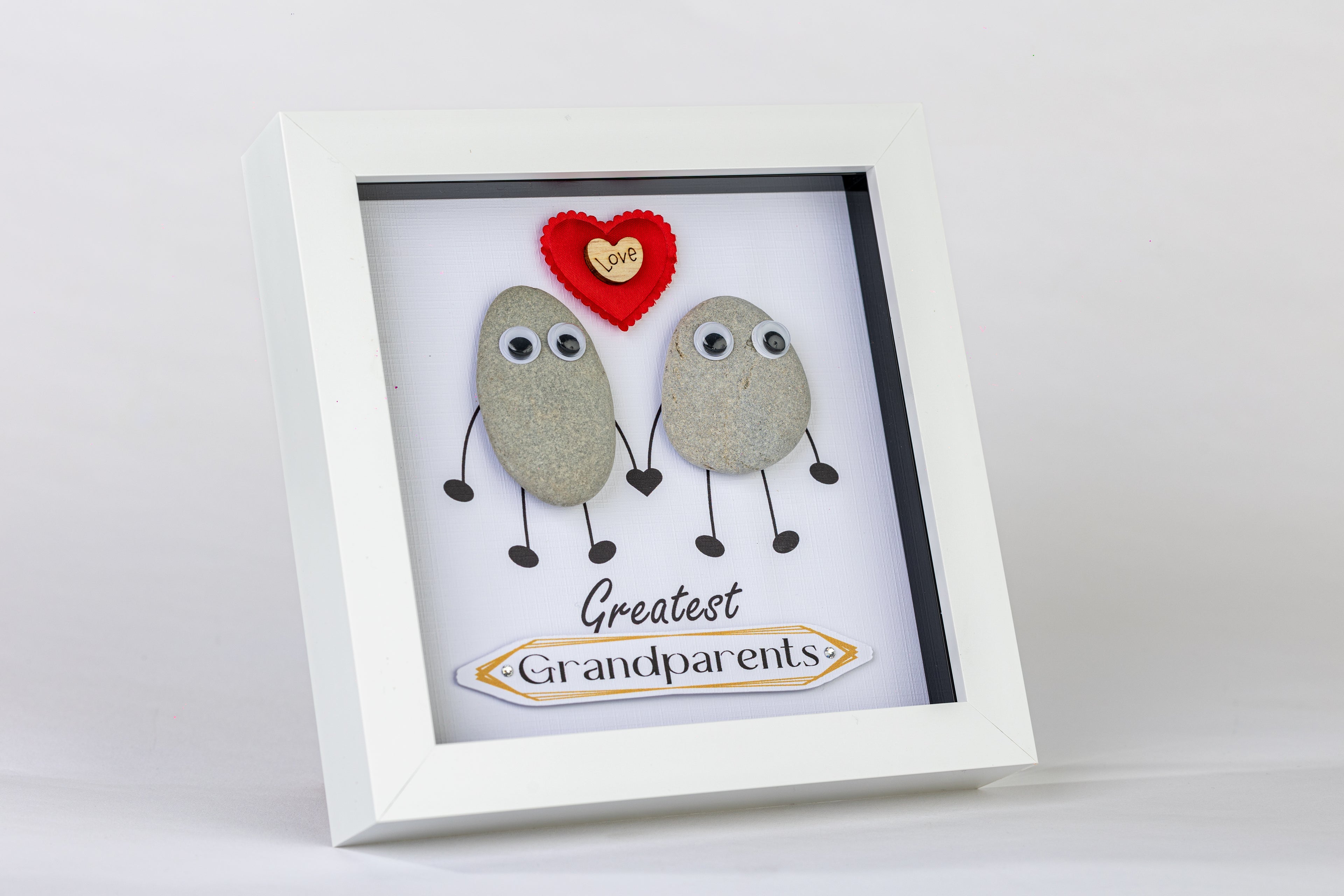 Greatest Grandparents – Pebble Art – 6×6 Box Frame