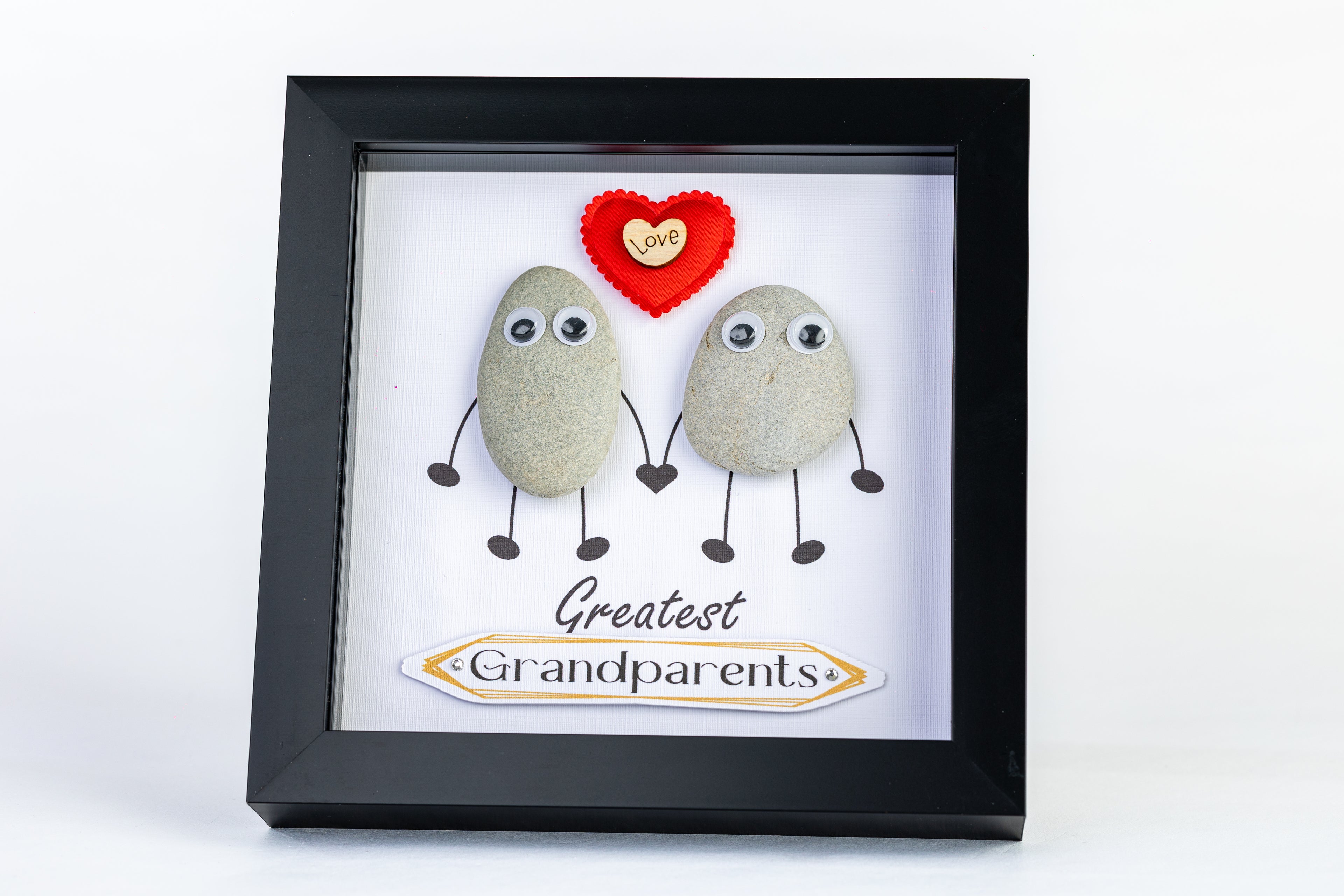 Greatest Grandparents – Pebble Art – 6×6 Box Frame