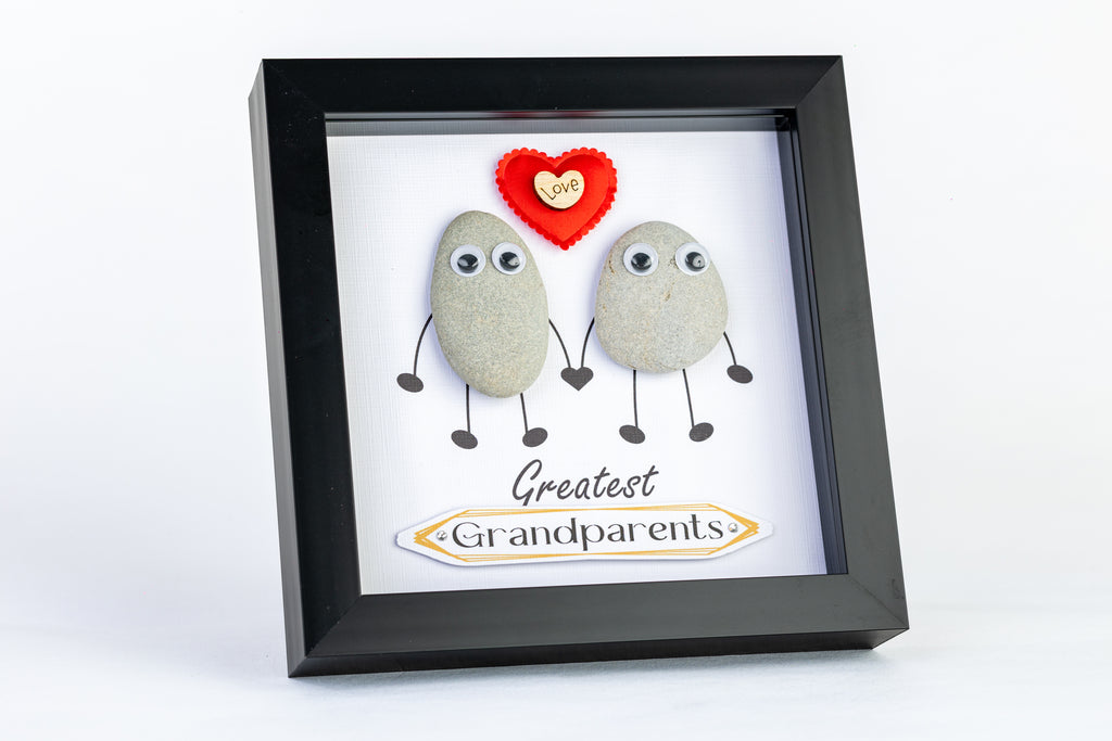 Greatest Grandparents – Pebble Art – 6×6 Box Frame