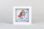 Dad – My First Superhero – Pebble Art – 4×4 Box Frame