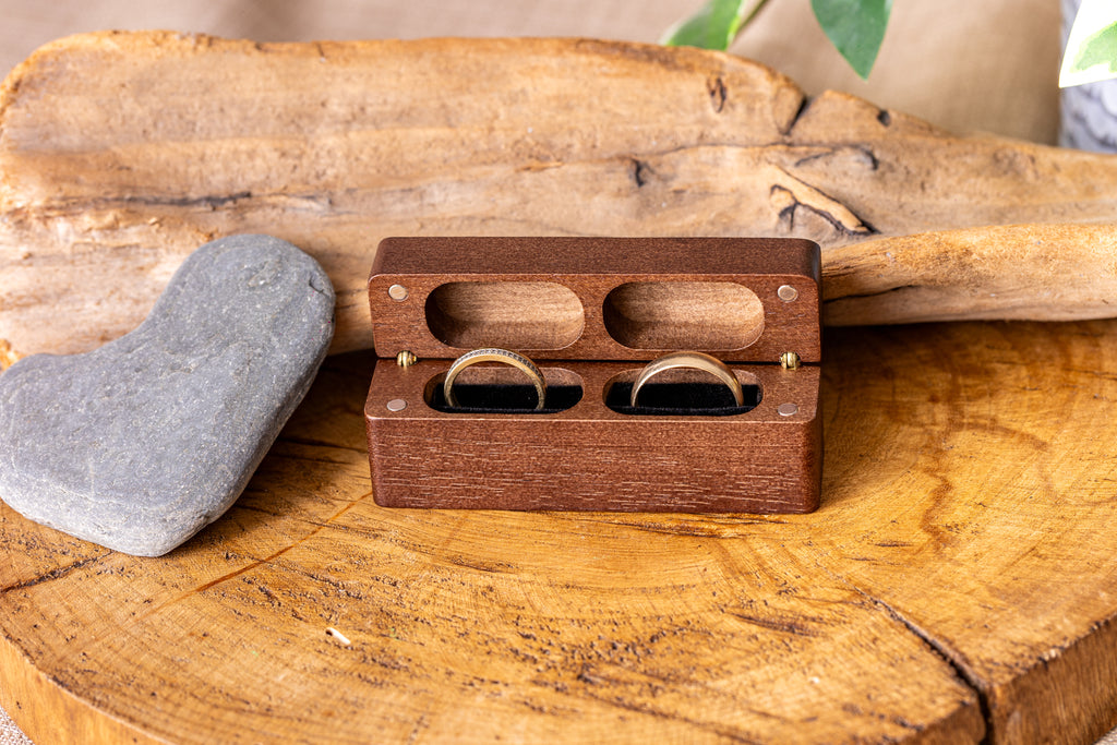 Personalised Wooden Double Ring Box