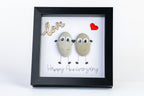 Happy Anniversary – Pebble Art – 6×6 Box Frame