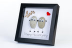 Happy Anniversary – Pebble Art – 6×6 Box Frame