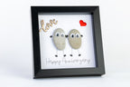 Happy Anniversary – Pebble Art – 6×6 Box Frame