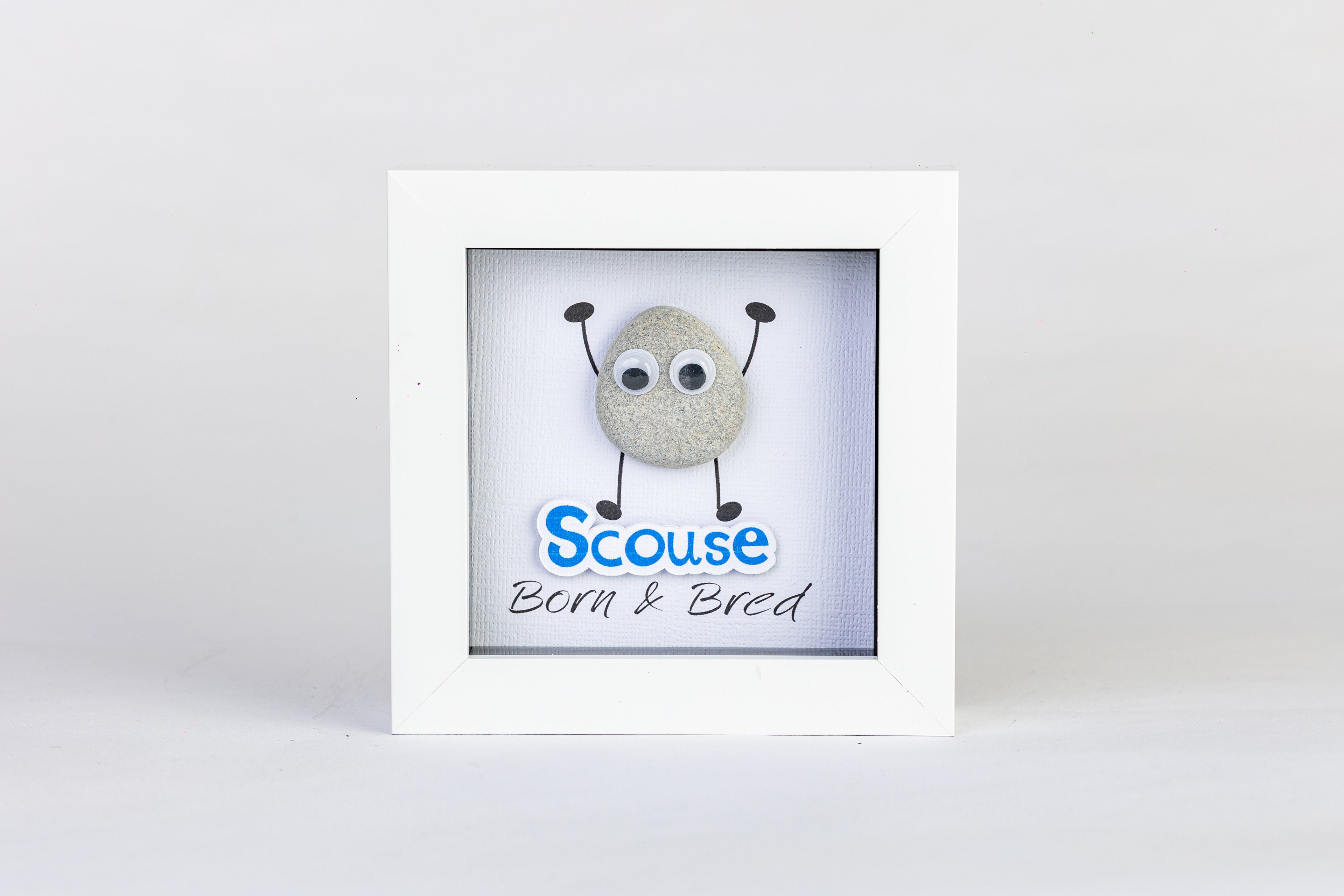 Scouse – Pebble Art – 4×4 Box Frame