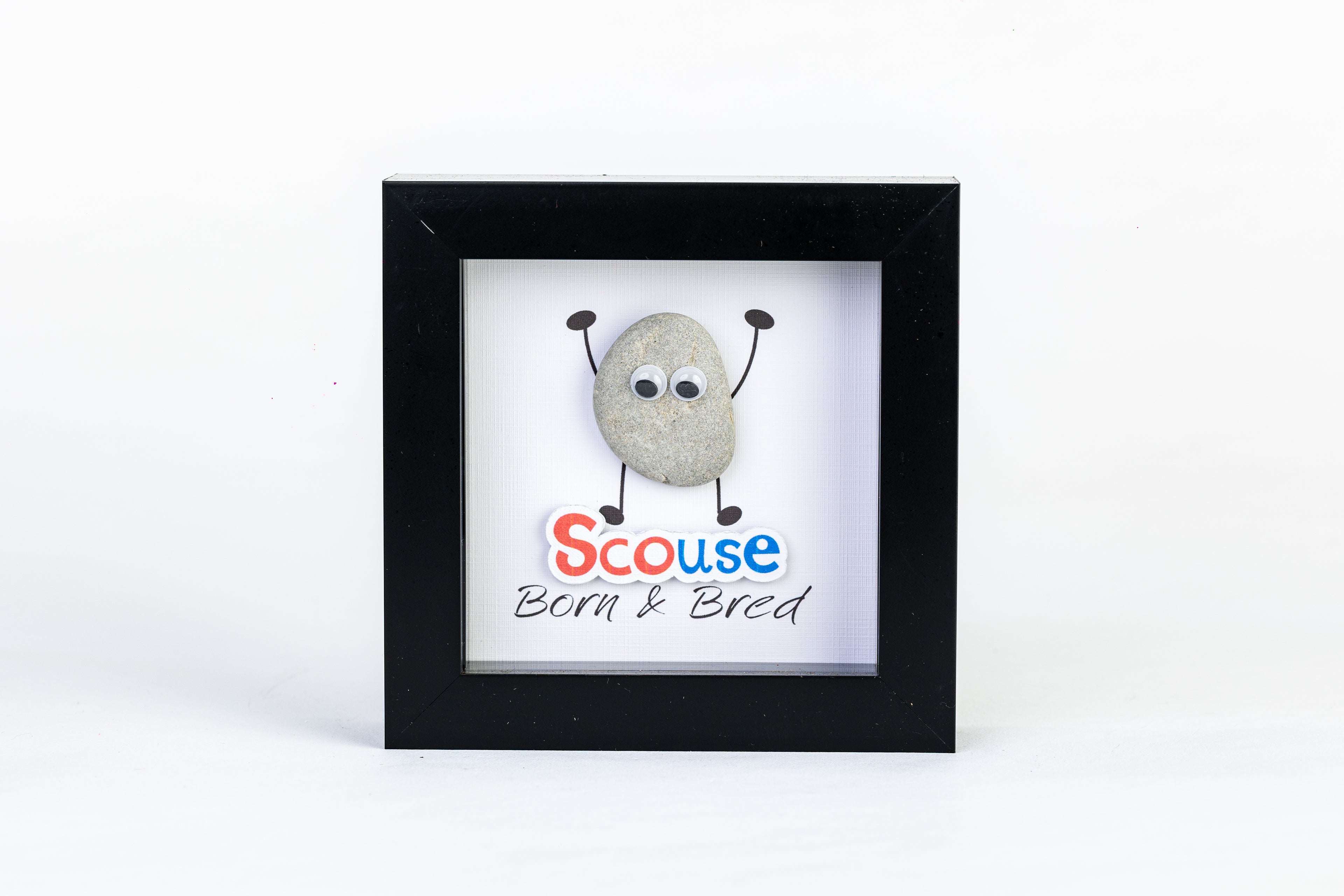 Scouse – Pebble Art – 4×4 Box Frame