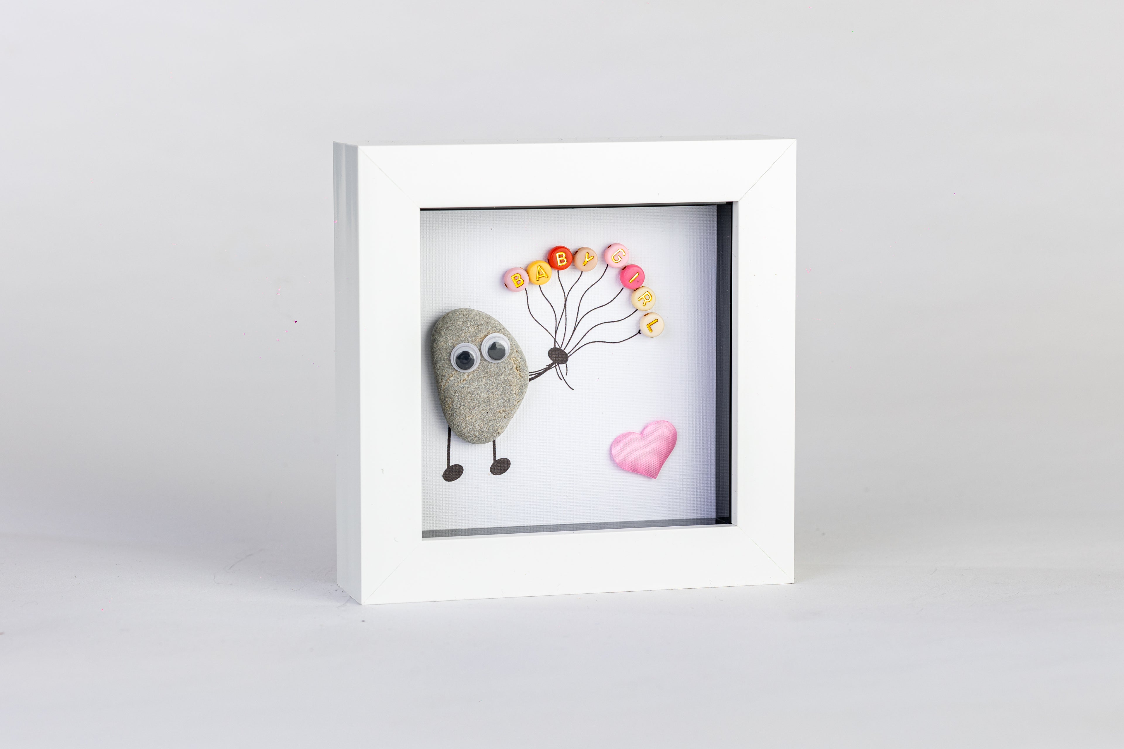 Balloon – Pebble Art – 4×4 Box Frame