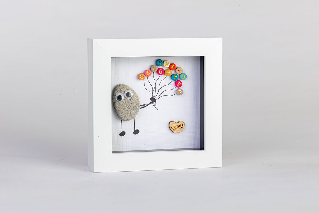 Balloon – Pebble Art – 4×4 Box Frame