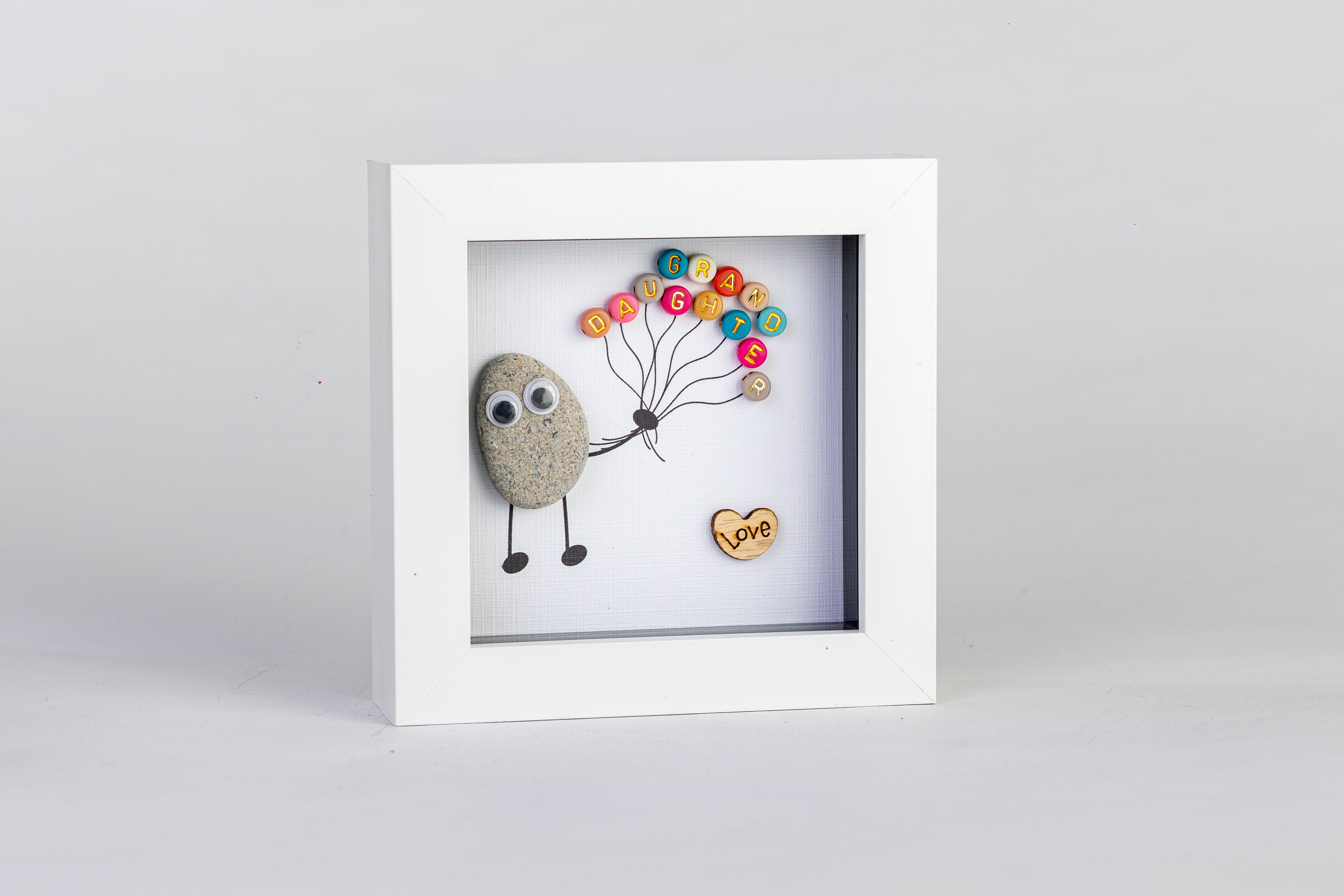 Balloon – Pebble Art – 4×4 Box Frame
