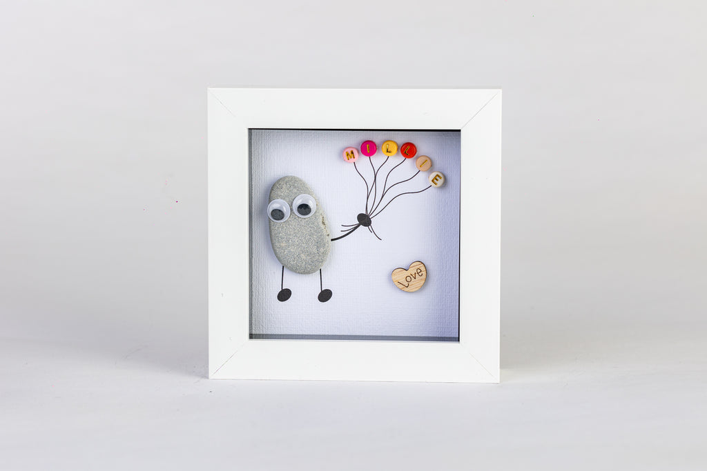 Balloon – Pebble Art – 4×4 Box Frame
