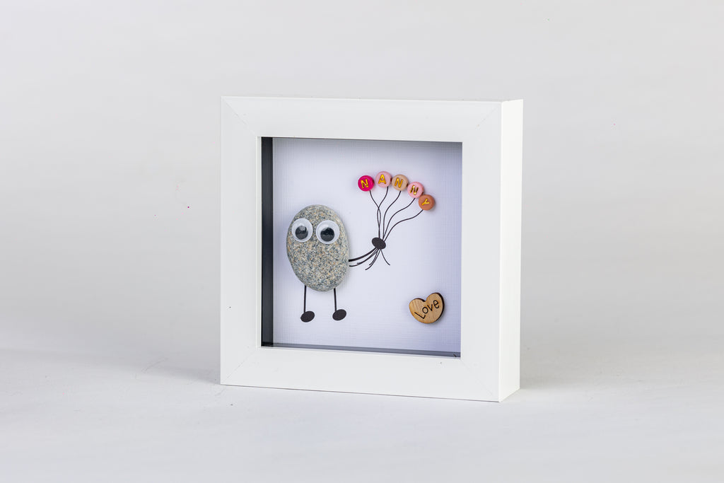 Balloon – Pebble Art – 4×4 Box Frame